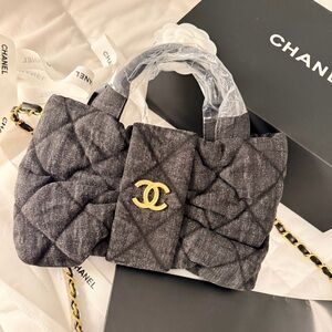 CC Medium Bow Bag Black Washed Denim
Gold Hardware 2026